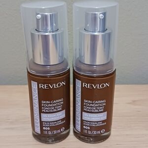 Revlon Illuminance Skin-Caring Foundation 605 Rich Mahogany Bundle of 2 - 1 Oz.